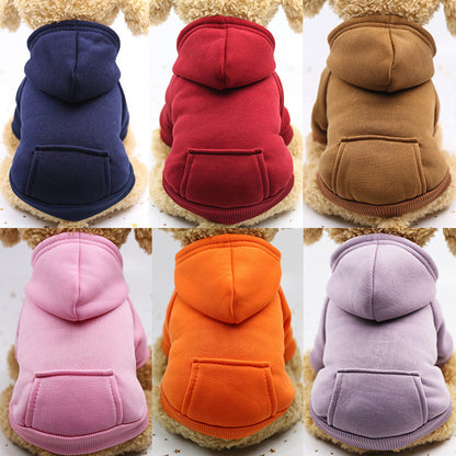 Winter Dog Hoodie Sweatshirts with Pockets Warm Dogs Clothes for Small Dogs Chihuahua Coat Puppy Cat Custume French Bulldog