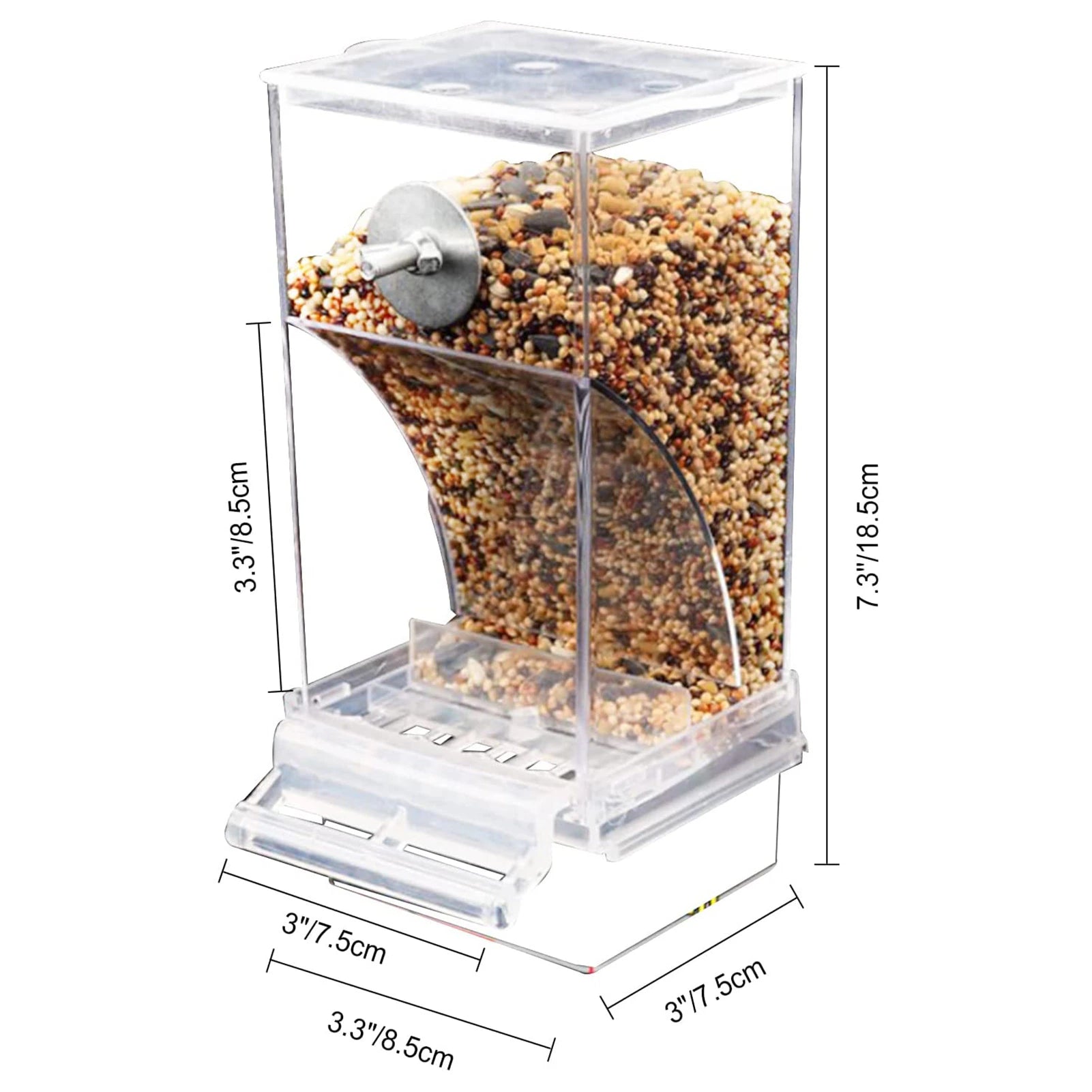 No Mess Bird Feeders Automatic Parrot Feeder Drinker Acrylic Seed Food Container Cage Accessories for Small and Medium Parakeets